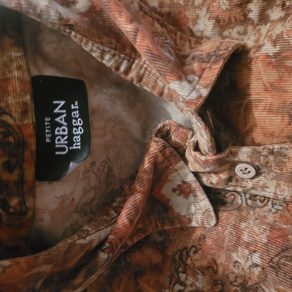Urban Haggar Orange & Brown Corduroy Shirt M - Picture 7 of 7